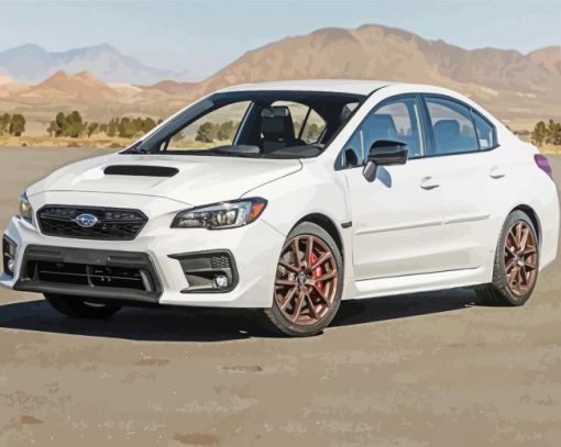 White Subaru WRX Diamond Paintings