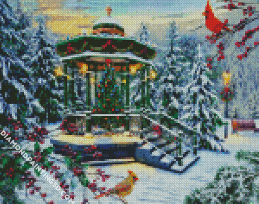 Winter Christmas Gazebo diamond painting