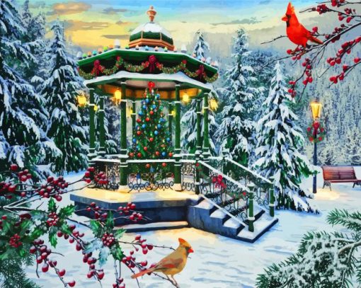 Winter Christmas Gazebo diamond painting