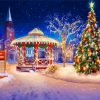 Winter Snow Christmas Gazebo Diamond Paintings