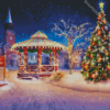 Winter Snow Christmas Gazebo diamond painting