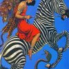 Women Riding Zebra Art Diamond Paintings