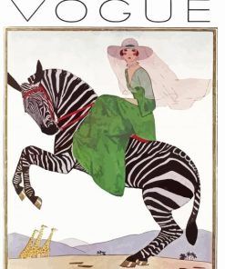 Woman Riding Zebra Vogue Diamond Paintings