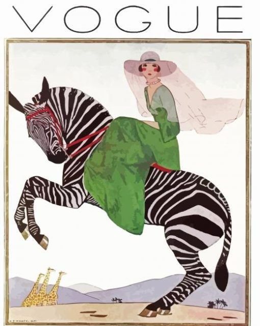 Woman Riding Zebra Vogue Diamond Paintings