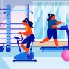 Aesthetic Gym Illustration Diamond Paintings