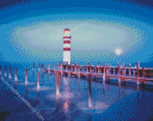 Am See Podersdorf Lighthouse diamond painting