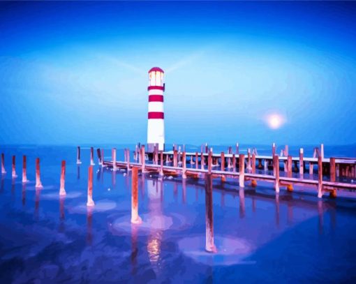 Am See Podersdorf Lighthouse diamond painting