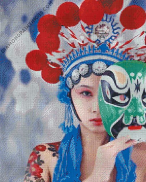 Asian Lady Wearing A Headdress diamond painting