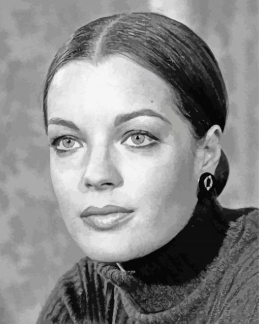 Black And White Young Romy Schneider Diamond Paintings