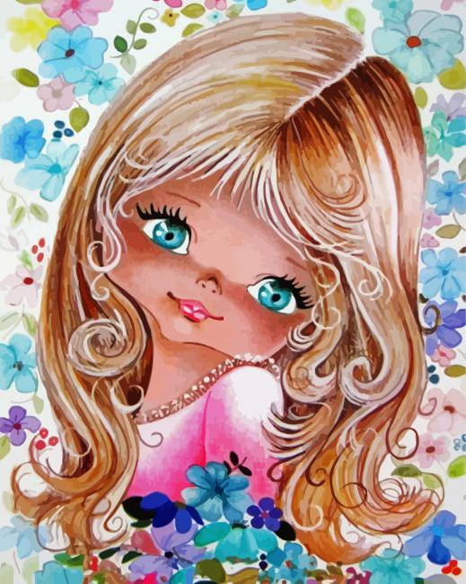 Blond Wide Eyed Girl Diamond Painting