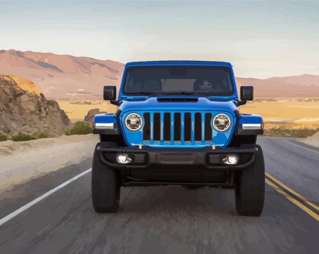 Blue Jeep diamond painting