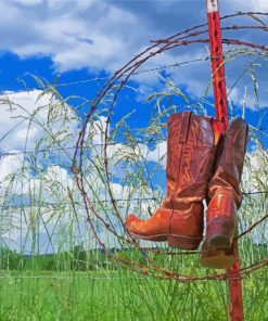 Brown Cowboy Boots Diamond Painting