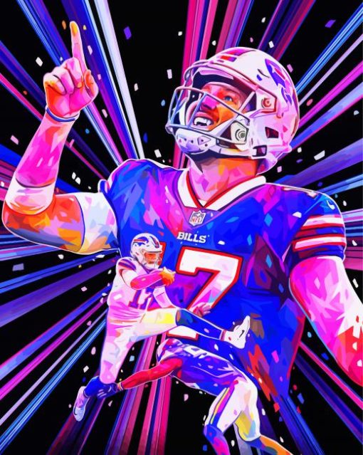 Buffalo Bills Josh Allen Art Diamond Paintings