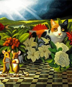 Cat And Mice Diamond Paintings