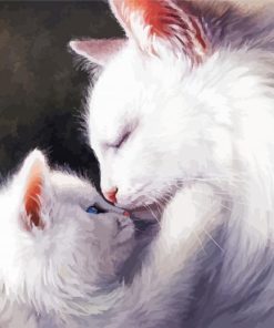 Cat Mother And Her Baby Diamond Paintings