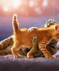 Cat Mother Hugging Baby Diamond Paintings