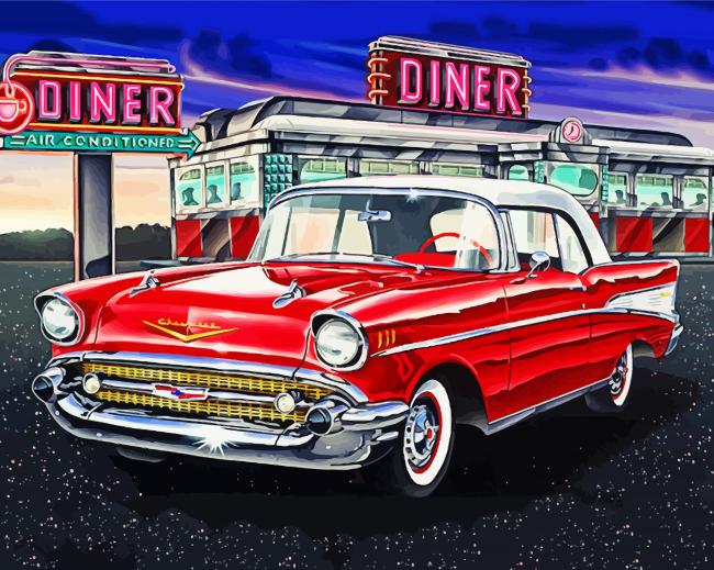 Chevrolet Bel Air Diner Diamond Paintings