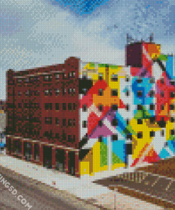 Colorful Buildings Buffalo NY Diamond Painting