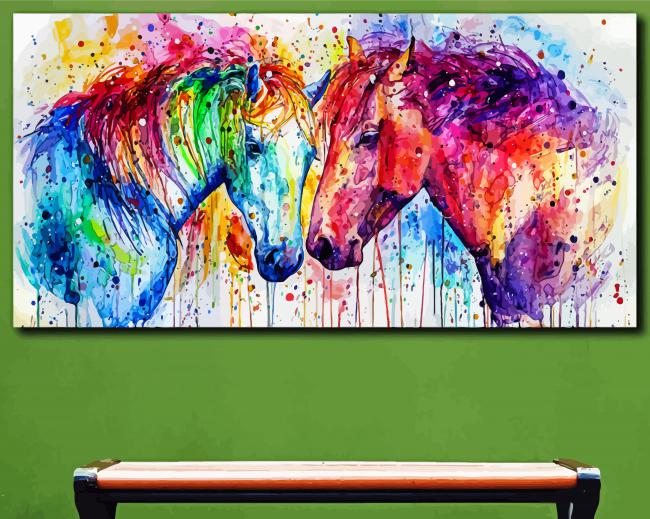 Colorful Horses Art Diamond Paintings