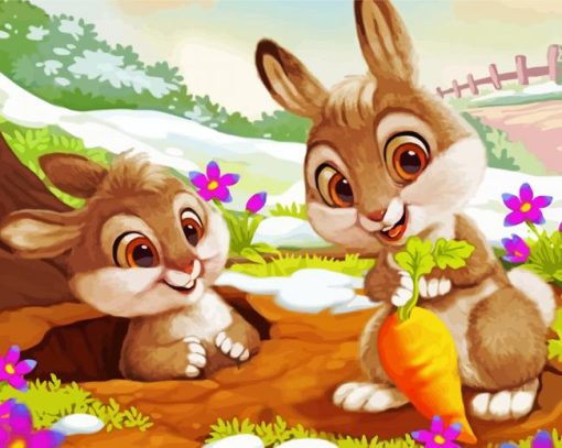 Cute Bunnies Diamond Paintings