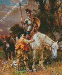 Don Quixote And Sancho Panza Art Diamond Paintings