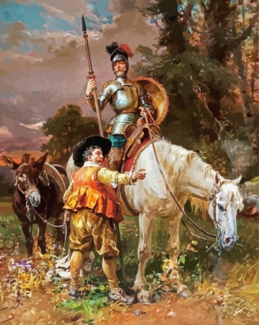 Don Quixote And Sancho Panza Art Diamond Paintings