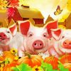 Fall Pigs Diamond Paintings