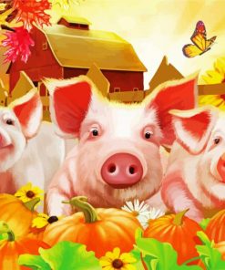 Fall Pigs Diamond Paintings