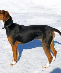 Finnish Hound Dog In Snow Diamond Paintings