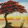 Flamboyan Tree Art diamond painting