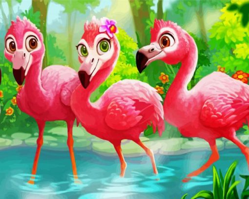 Flamingos Birds Diamond Paintings