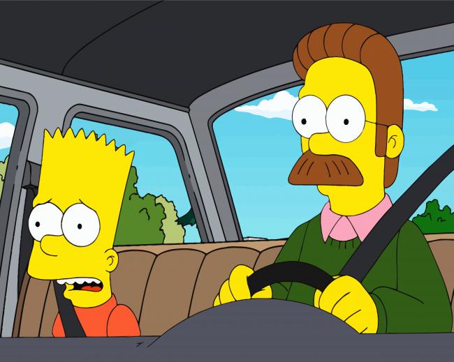 Flanders And Bart diamond painting