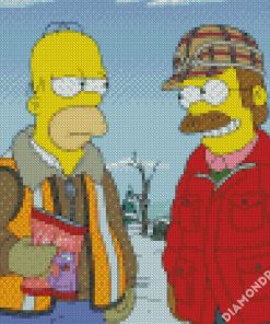 Flanders And Homer diamond painting