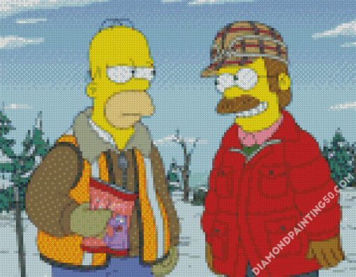 Flanders And Homer diamond painting