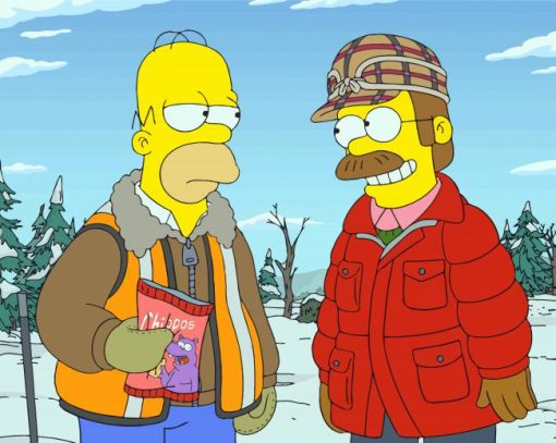 Flanders And Homer diamond painting