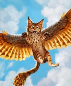 Flying Wild Cat Diamond Paintings