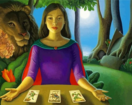 Fortune Teller And Lion Diamond Paintings