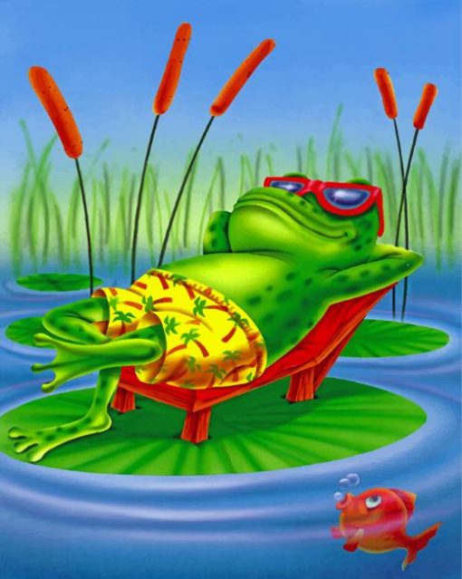 Frog On Lily Diamond Paintings