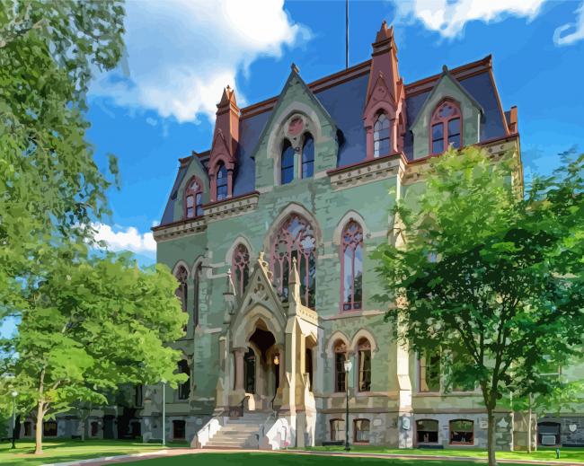 Green University Of Pennsylvania Building Diamond Paintings