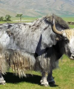 Grey Domestic Yak Diamond Paintings