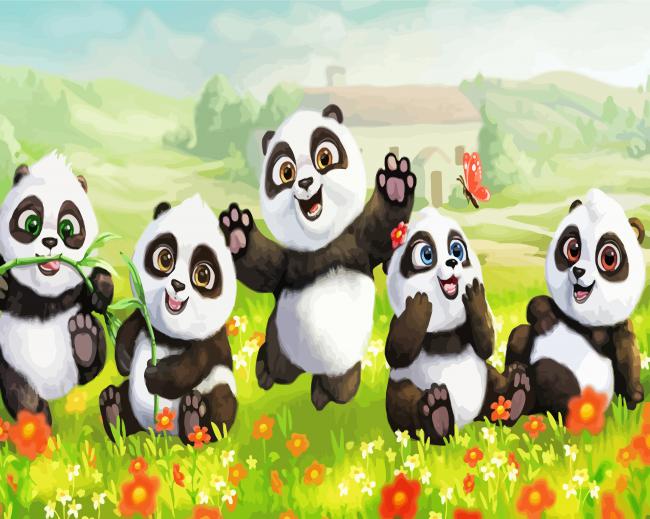 Happy Pandas Diamond Paintings