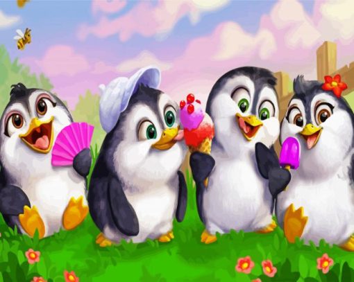 Happy Penguins Diamond Paintings