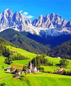 Italian Mountains Dolomites Landscape Diamond Paintings