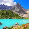 Lake Dolomite Italy Landscape Diamond Paintings