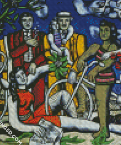 Leger Leisures On Red Bottom Diamond Paintings