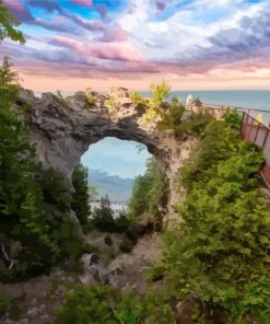 Mackinac Arch Rock Michigan diamond painting