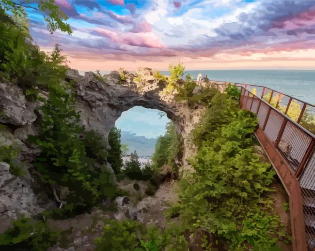 Mackinac Arch Rock Michigan diamond painting