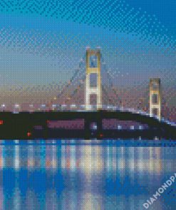 Mackinac Bridge At Night diamond painting