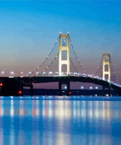 Mackinac Bridge At Night diamond painting