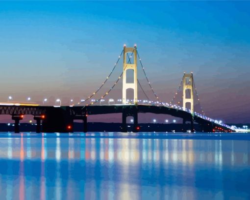 Mackinac Bridge At Night diamond painting